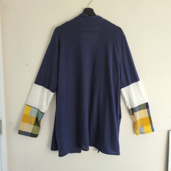 Bundle of 3 Open Front Tops 3X Cardigan Plaid Stripe Casual Comfy Flowy Wrap - Picture 6 of 10